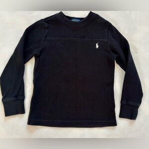 Polo Ralph Lauren Boys Black Waffle Knit Thermal Shirt 4/4T